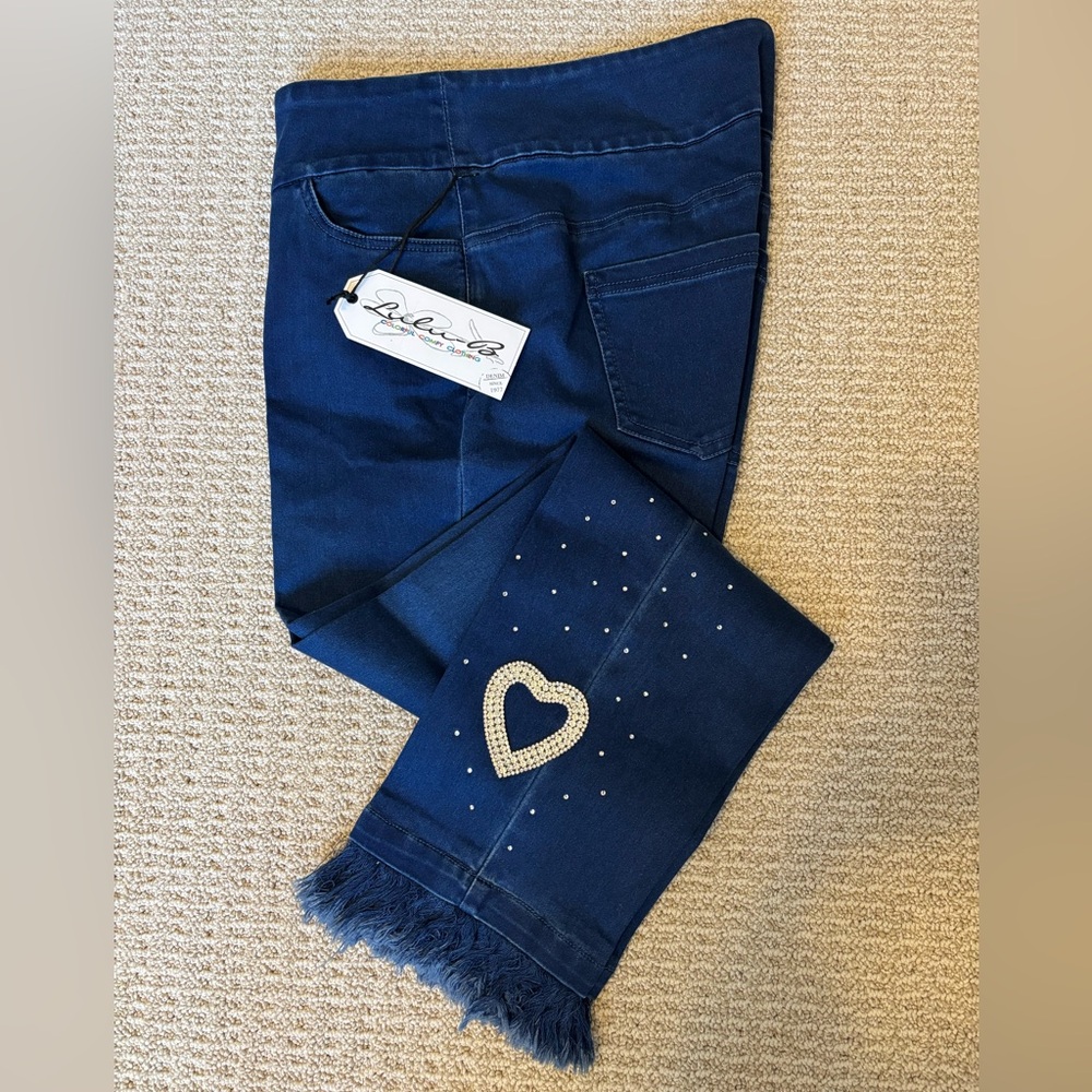 Lulu-B Navy Denim Heart Jeans